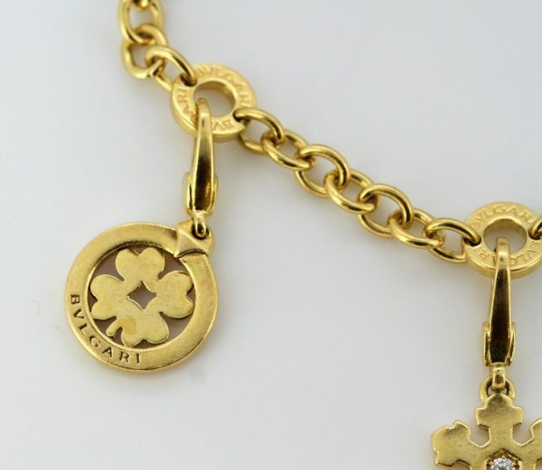 Vintage Bulgari Onyx and Lapis Lazuli Charm Bracelet