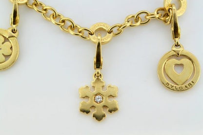 Vintage Bulgari Onyx and Lapis Lazuli Charm Bracelet