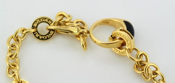 Vintage Bulgari Onyx and Lapis Lazuli Charm Bracelet