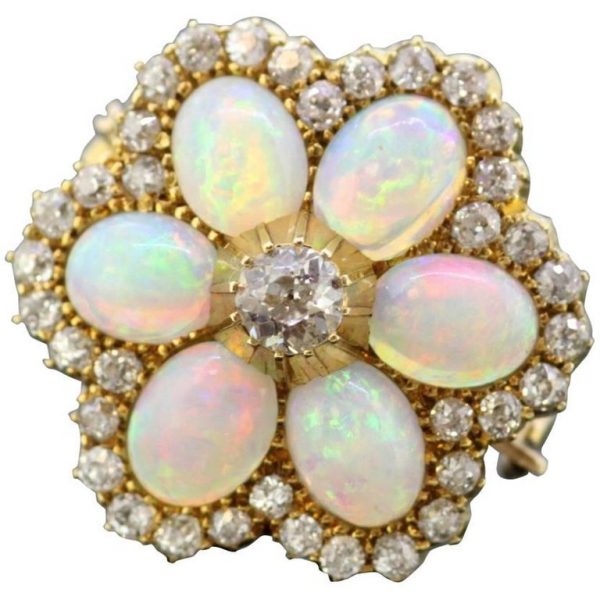 Antique Victorian Opal Brooch