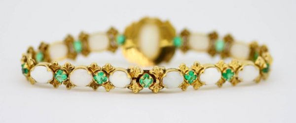 Antique Victorian Opal and Emerald Bracelet