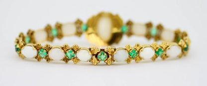 Antique Victorian Opal and Emerald Bracelet