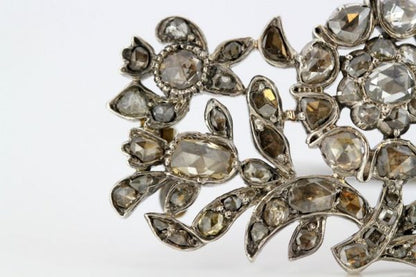 Antique Victorian Rose Cut Diamond Brooch