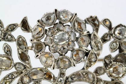 Antique Victorian Rose Cut Diamond Brooch