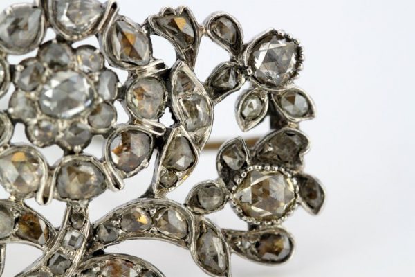 Antique Victorian Rose Cut Diamond Brooch