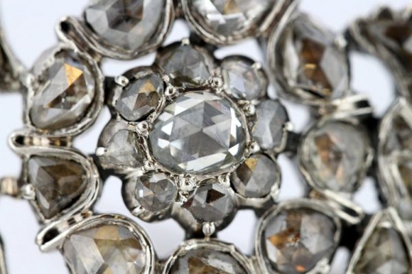 Antique Victorian Rose Cut Diamond Brooch