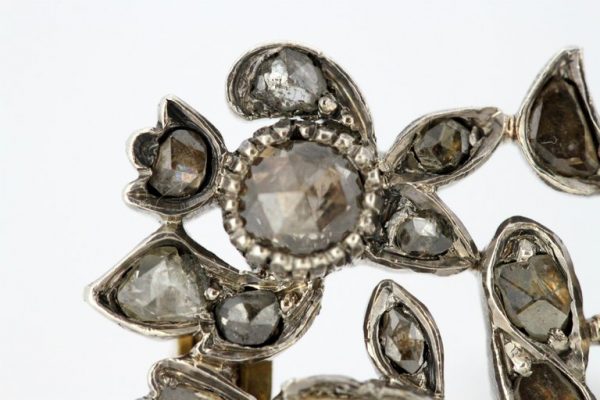 Antique Victorian Rose Cut Diamond Brooch