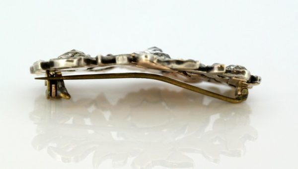 Antique Victorian Rose Cut Diamond Brooch