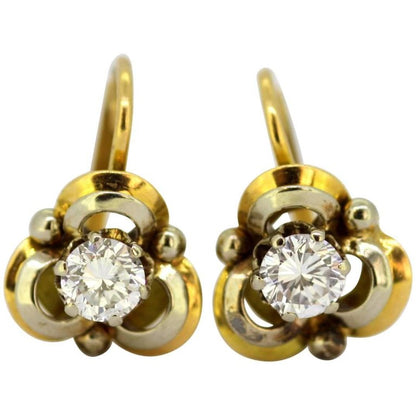 Vintage Diamond Clip-On Earrings