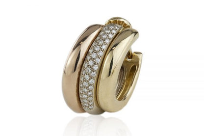 Vintage Cartier Trinity Diamond 18ct Yellow Gold Clip On Earrings