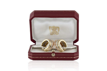 Vintage Cartier Trinity Diamond 18ct Yellow Gold Clip On Earrings
