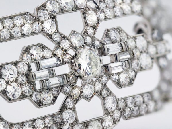 Vintage Cartier Exclusive Platinum Brooch with Diamonds