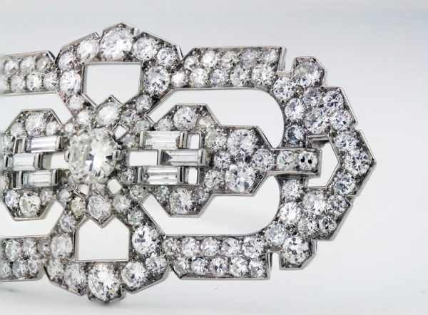 Vintage Cartier Exclusive Platinum Brooch with Diamonds