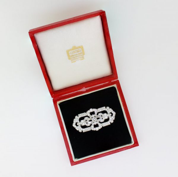 Vintage Cartier Exclusive Platinum Brooch with Diamonds