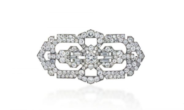 Vintage Cartier Exclusive Platinum Brooch with Diamonds