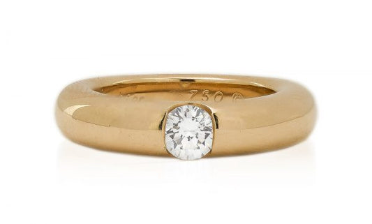 Vintage Cartier Single Stone Diamond Ring 18ct Yellow Gold