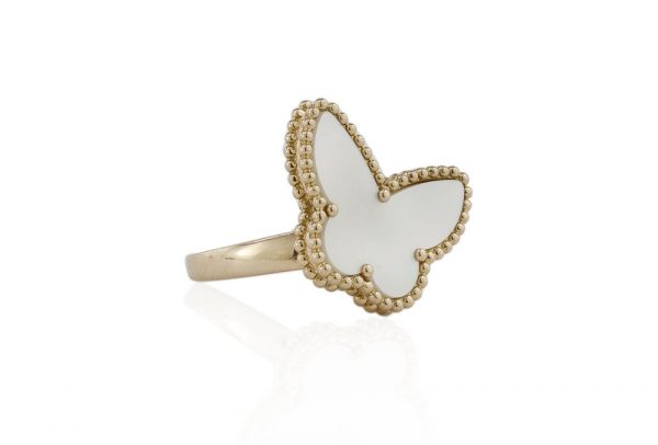 Van Cleef & Arpels 18ct Gold and Mother of Pearl Butterfly Ring