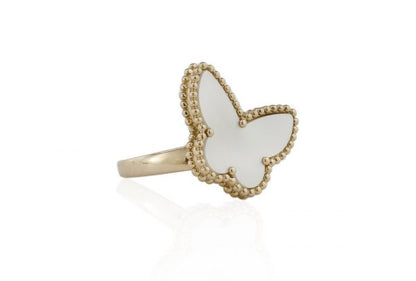 Van Cleef & Arpels 18ct Gold and Mother of Pearl Butterfly Ring