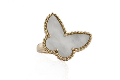 Van Cleef & Arpels 18ct Gold and Mother of Pearl Butterfly Ring