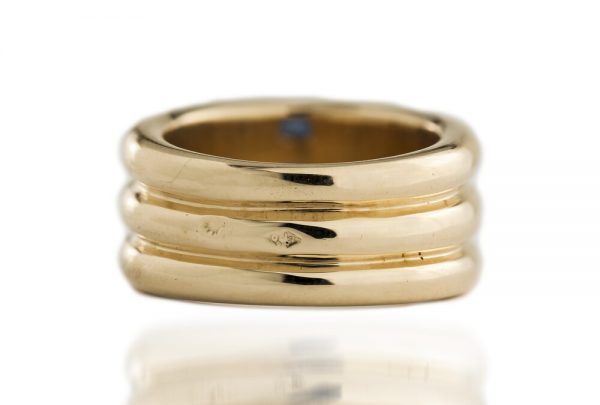 Vintage Cartier Triple Band Sapphire Ring in 18ct Yellow Gold