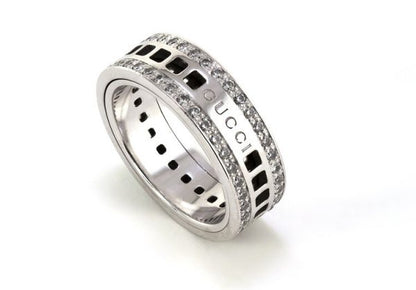 Gucci 18ct White Gold Spinning Ring with Diamonds