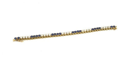 Vintage 1940s Oscar Heyman Sapphire and Diamond Bracelet in 18ct Gold