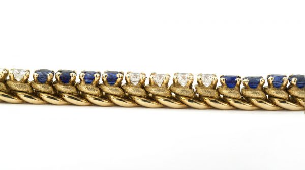 Vintage 1940s Oscar Heyman Sapphire and Diamond Bracelet in 18ct Gold