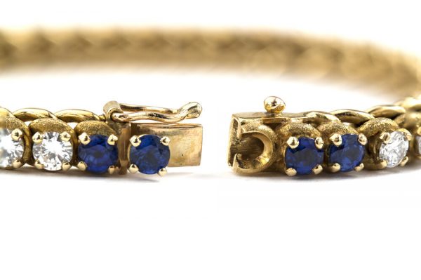 Vintage 1940s Oscar Heyman Sapphire and Diamond Bracelet in 18ct Gold