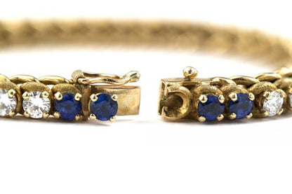 Vintage 1940s Oscar Heyman Sapphire and Diamond Bracelet in 18ct Gold