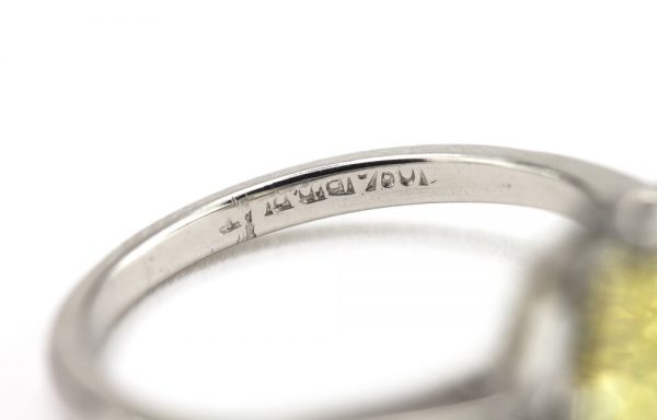 4.01ct Fancy Intense Yellow Diamond Platinum Ring