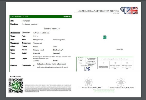 Vintage 2.2ct Natural Zambian Emerald and Diamond Three Stone Engagement Ring