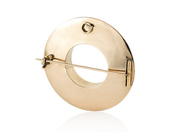 Antique Victorian 18ct Scottish Agate Round Brooch and Pendant , Circa 1870's