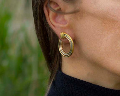 Vintage Cartier Trinity 18ct gold hoop earrings