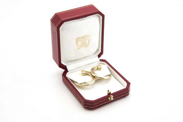 Vintage Cartier Trinity 18ct gold hoop earrings