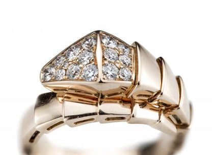 Bulgari Serpenti Diamond 18ct Yellow Gold Ring