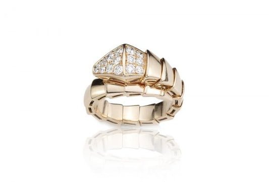 Bulgari Serpenti Diamond 18ct Yellow Gold Ring