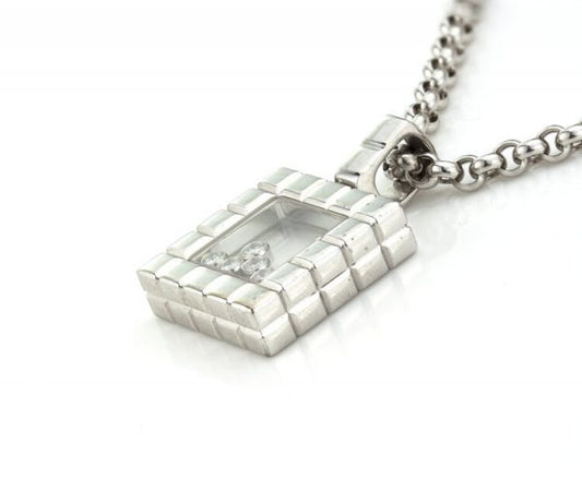 Chopard Happy Diamonds 18ct White Gold Diamond Pendant Necklace