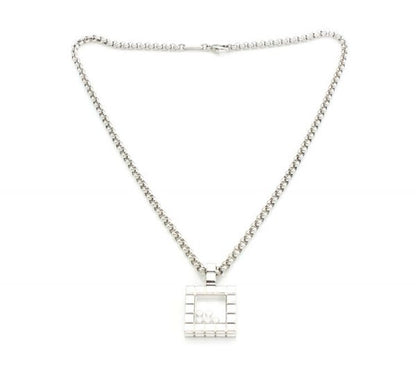 Chopard Happy Diamonds 18ct White Gold Diamond Pendant Necklace