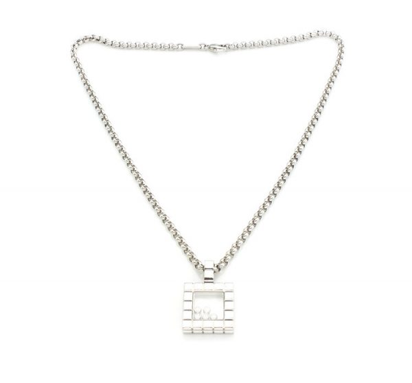 Chopard Happy Diamonds 18ct White Gold Diamond Pendant Necklace