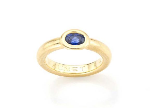 Vintage Chaumet 18ct Gold Blue Sapphire Ring