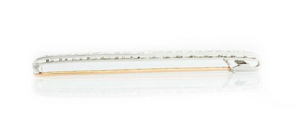 Vintage Round Cut Diamond Platinum Bar Brooch