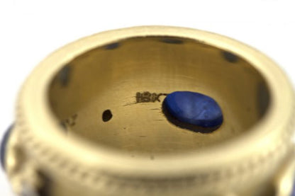 Vintage Byzantine Style Sapphire and Diamond Band Ring, 18ct Gold