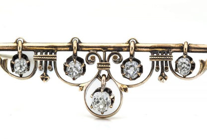 Antique Victorian Diamond and Gold Brooch