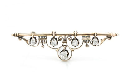 Antique Victorian Diamond and Gold Brooch