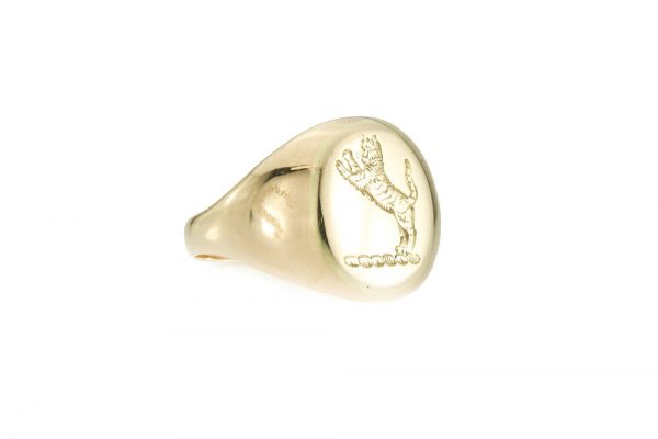 Antique Early 20th Century 18ct Gold Gent's Tiger Seal Ring