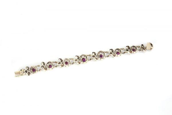 Fine Antique Victorian Ruby and Diamond Cluster Bracelet, 4.15ct
