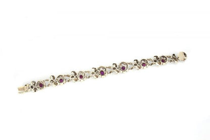 Fine Antique Victorian Ruby and Diamond Cluster Bracelet, 4.15ct