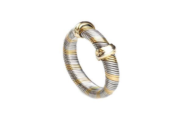 Vintage Cartier 18ct Yellow Gold and Steel Band Ring
