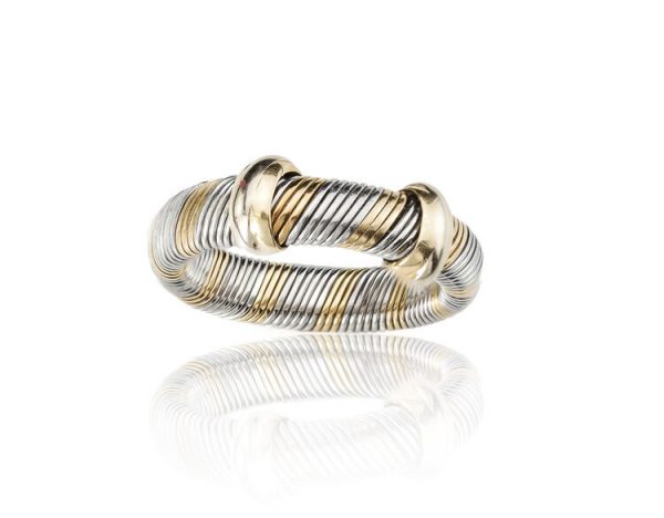 Vintage Cartier 18ct Yellow Gold and Steel Band Ring