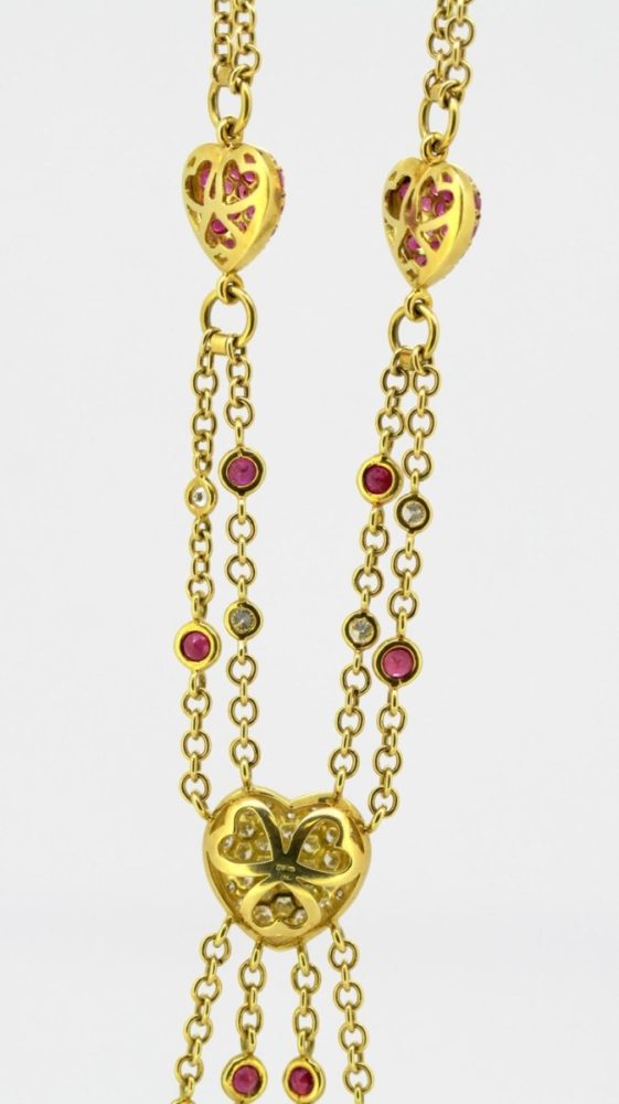 Moussaieff Diamond and Ruby Necklace Pendant Watch